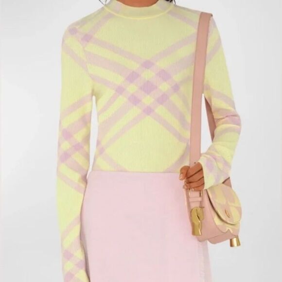 NEW! Sz XXL AUTHENTIC 2024 Burberry Sherbet Check WoolBlend - Picture 1 of 9